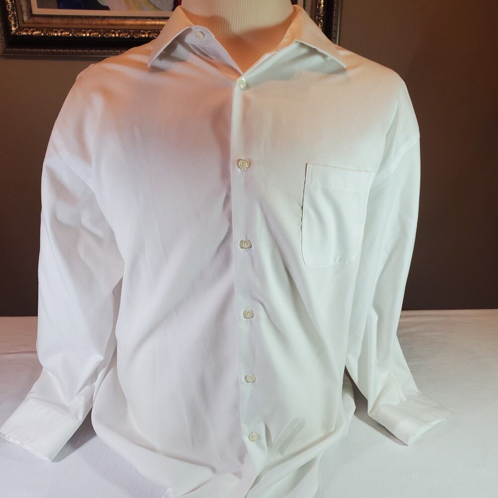 Pronto Uomo Mens XL 18 32/33 Non Iron Classic Fit Dress Shirt 100% Cotton
